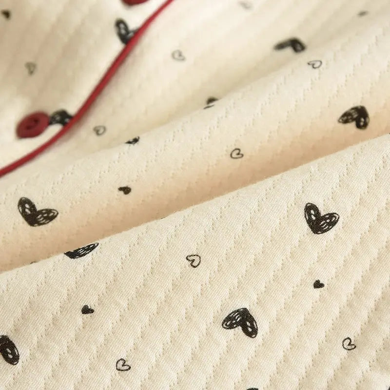 Autumn Winter Cute Pajamas Set Sleepwear Thicken Warm Cotton Female Long Sleeve Trousers Pijama Suit - Hot Trends