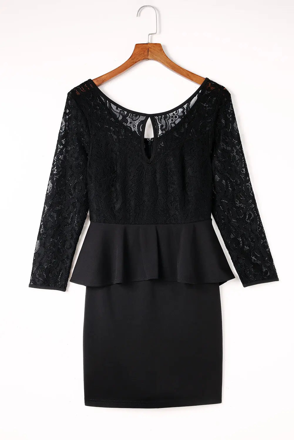 Lace Detail Long Sleeve Mini Dress  Hot Trends