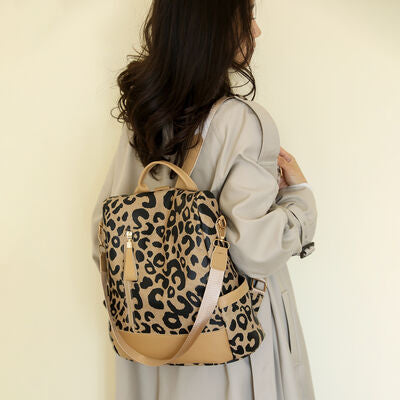 Leopard PU Leather Backpack Bag  Hot Trends