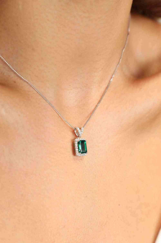 Adored 1.25 Carat Lab-Grown Emerald Pendant Necklace  Hot Trends