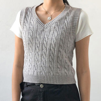 Cable-knit V-Neck Sweater Vest  Hot Trends