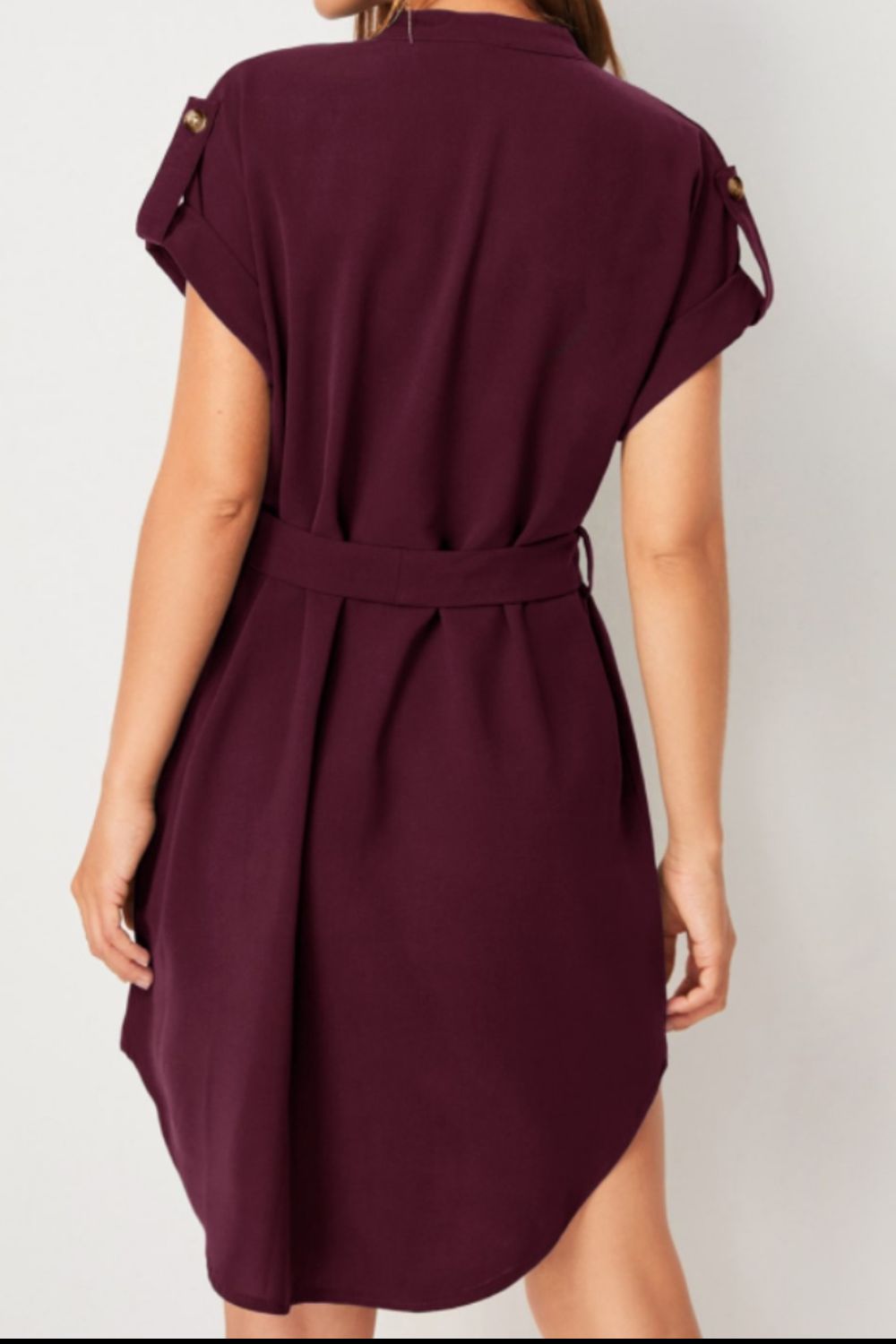 Tied Notched Short Sleeve Dress  Hot Trends