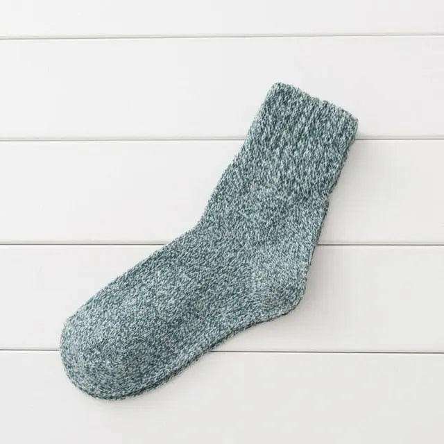 Classic Simple Winter Wool Thick Warm Breathable Elastic Force Casual Mid Socks For Female - Hot Trends