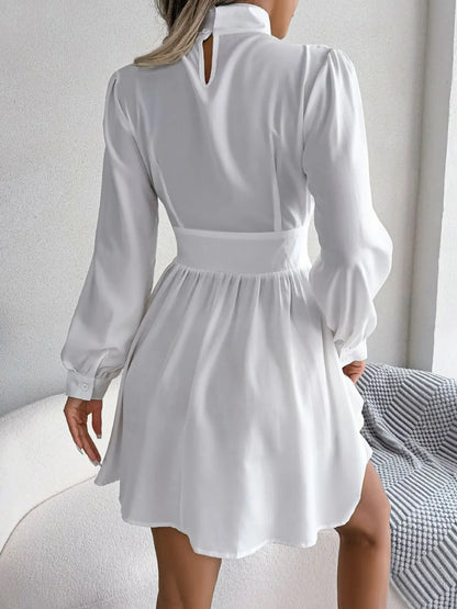 Cutout Turtleneck A-Line Mini Dress - Hot Trends