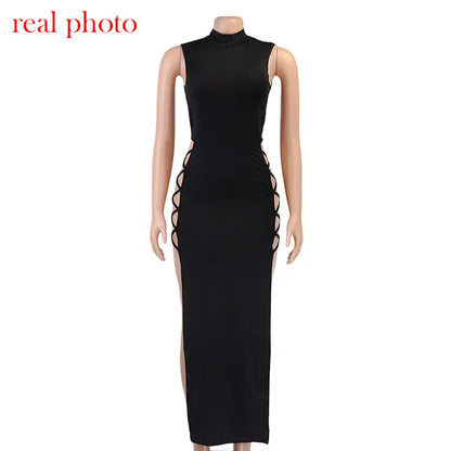 Elegant Black Sleeveless Bandage Sexy Dress for Women Club Party Backless Tank Dresses - Hot Trends