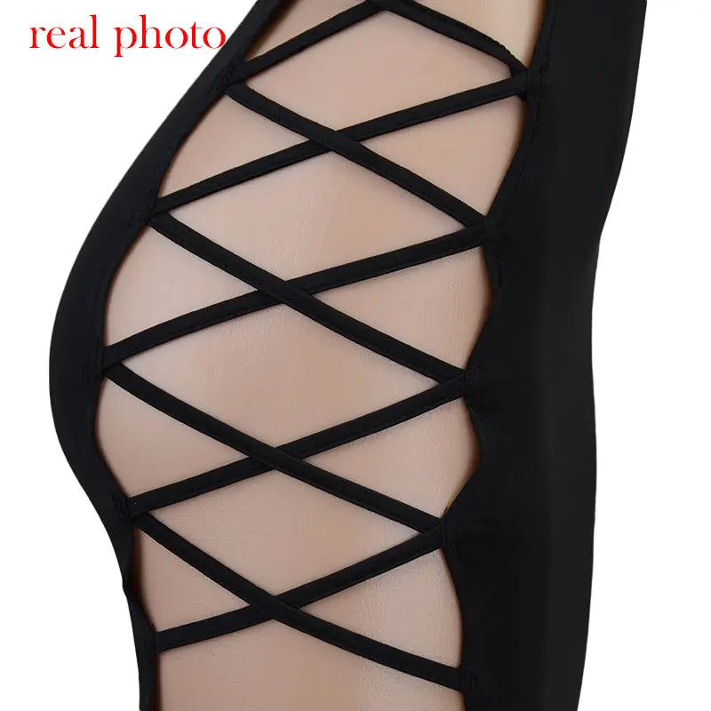 Elegant Black Sleeveless Bandage Sexy Dress for Women Club Party Backless Tank Dresses - Hot Trends