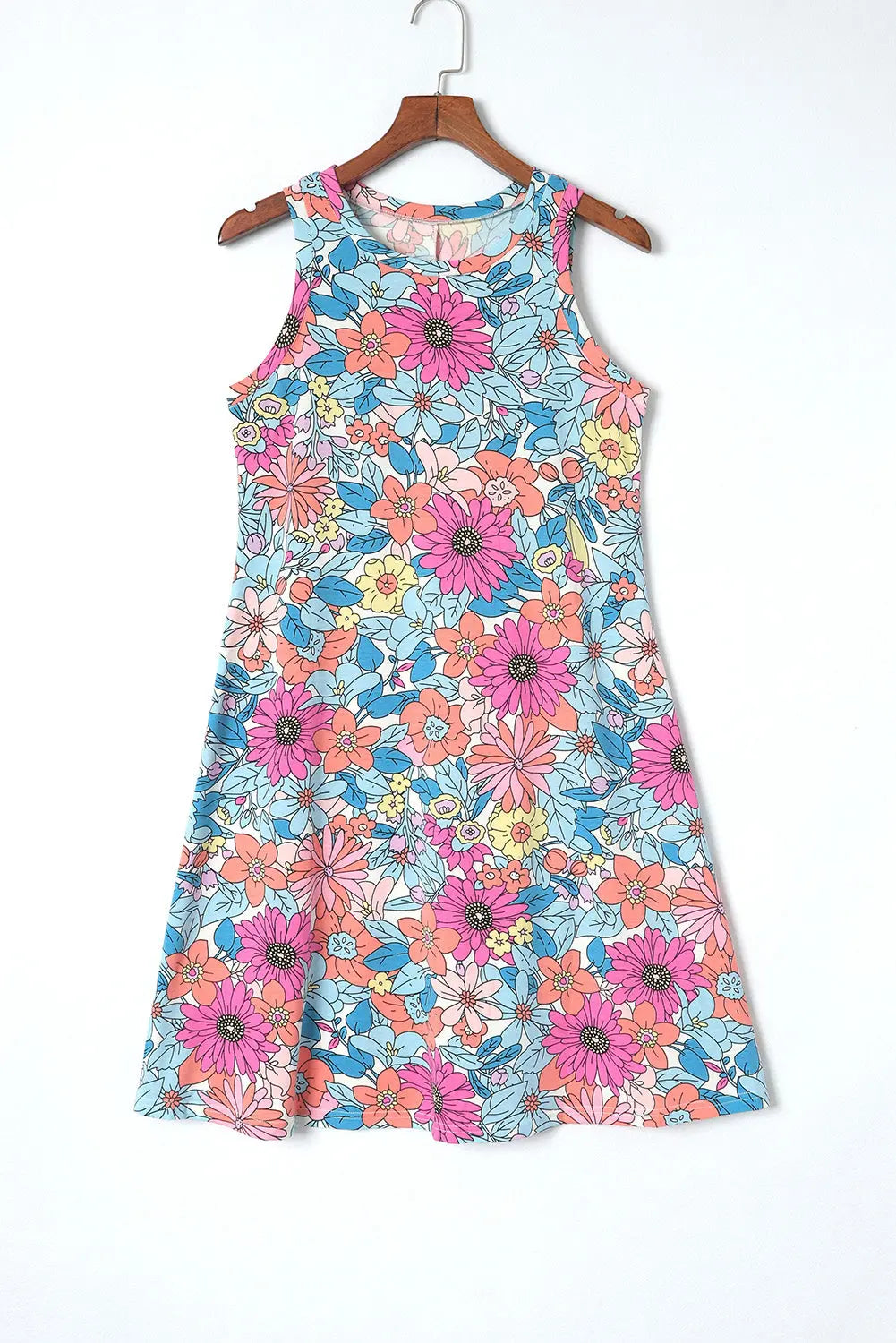 Floral Round Neck Sleeveless Dress  Hot Trends