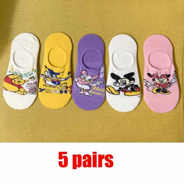 5 Pairs/Lot summer Casual Cute women Socks animal Cartoon Mouse Duck Cotton socks - Hot Trends