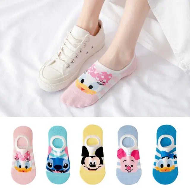 5 Pairs/Lot summer Casual Cute women Socks animal Cartoon Mouse Duck Cotton socks - Hot Trends