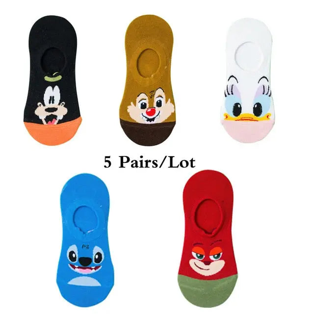 5 Pairs/Lot summer Casual Cute women Socks animal Cartoon Mouse Duck Cotton socks - Hot Trends