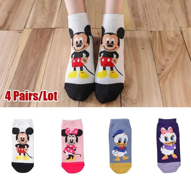 5 Pairs/Lot summer Casual Cute women Socks animal Cartoon Mouse Duck Cotton socks - Hot Trends