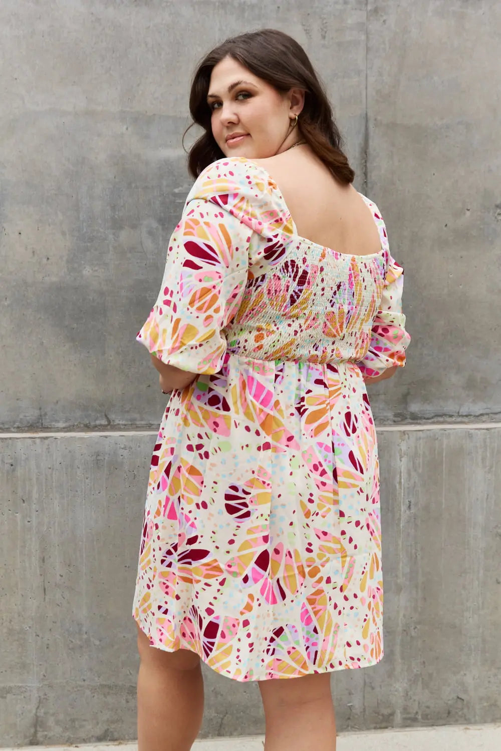 ODDI Full Size Floral Print Mini Dress - Hot Trends