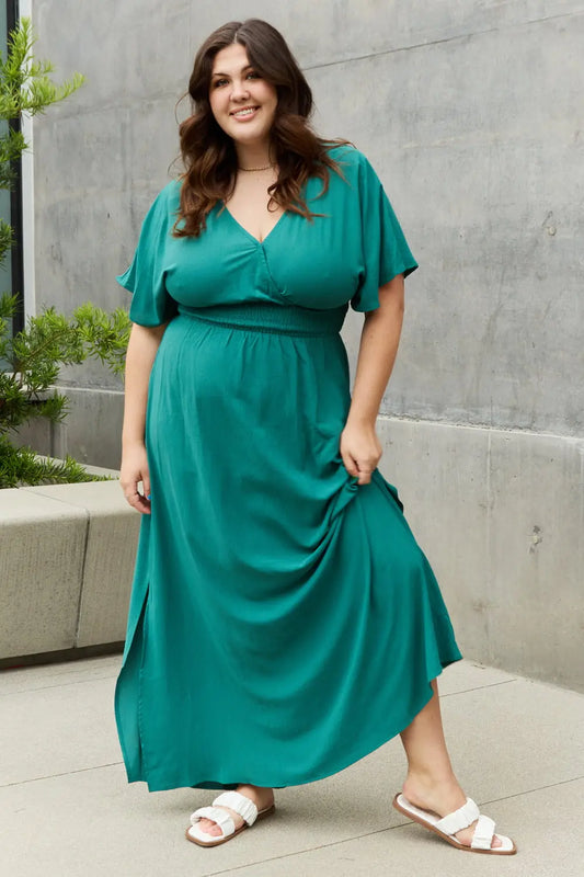 ODDI Full Size Woven Wrap Maxi Dress - Hot Trends