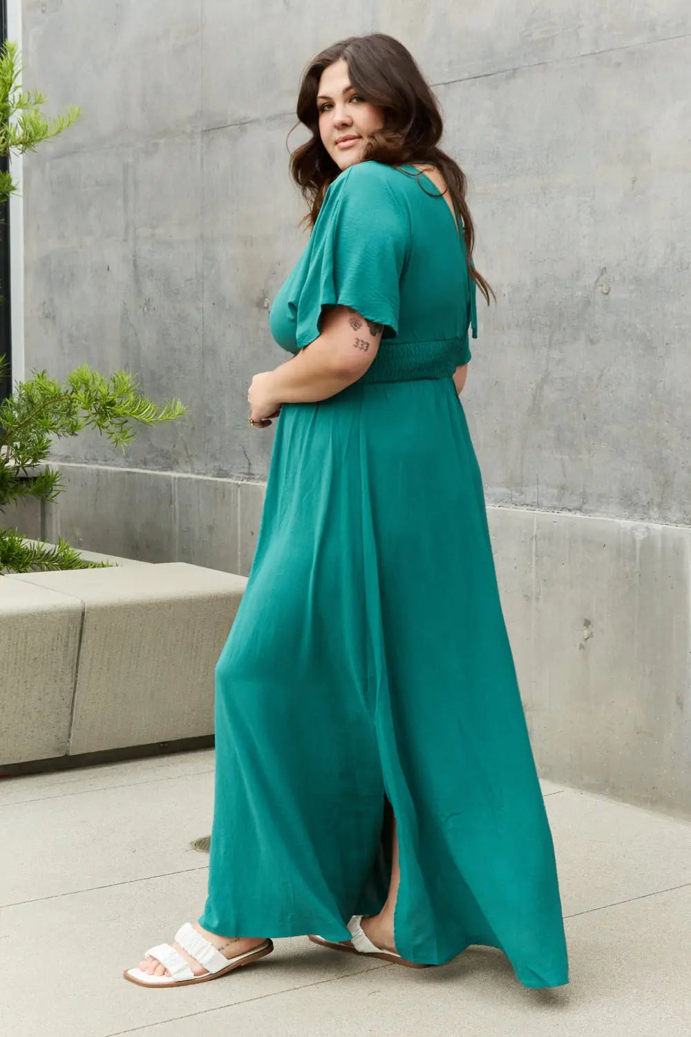 ODDI Full Size Woven Wrap Maxi Dress - Hot Trends