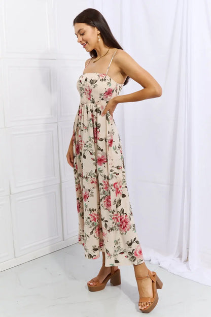 OneTheLand Hold Me Tight Sleeveless Floral Maxi Dress in Pink - Hot Trends