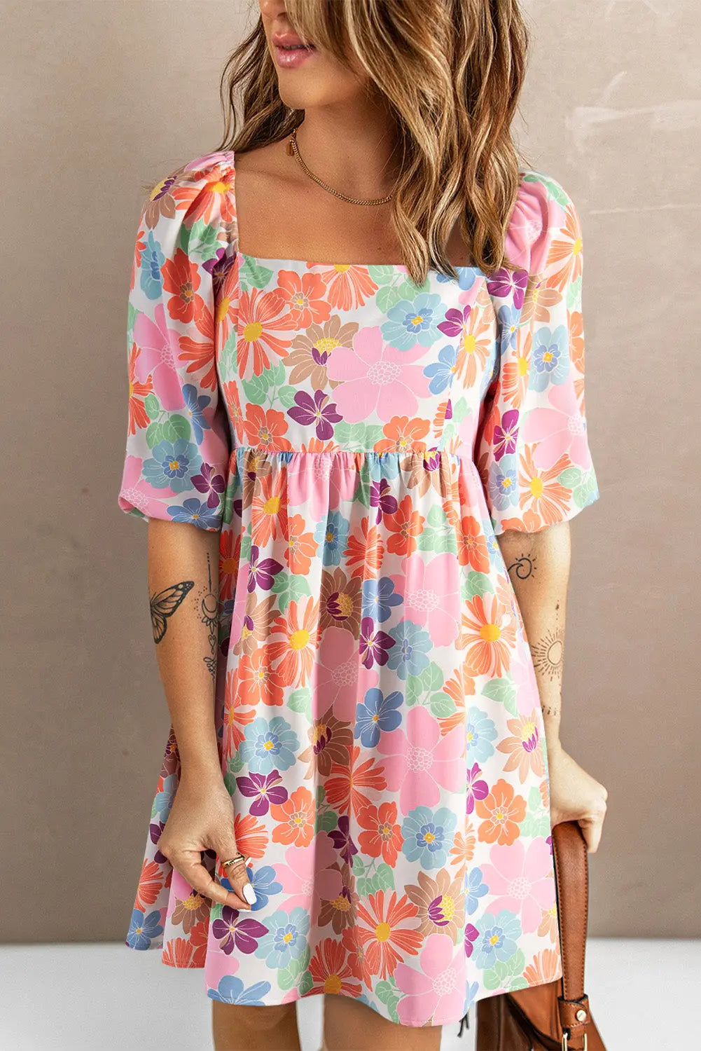 Printed Half Sleeve Mini Dress  Hot Trends