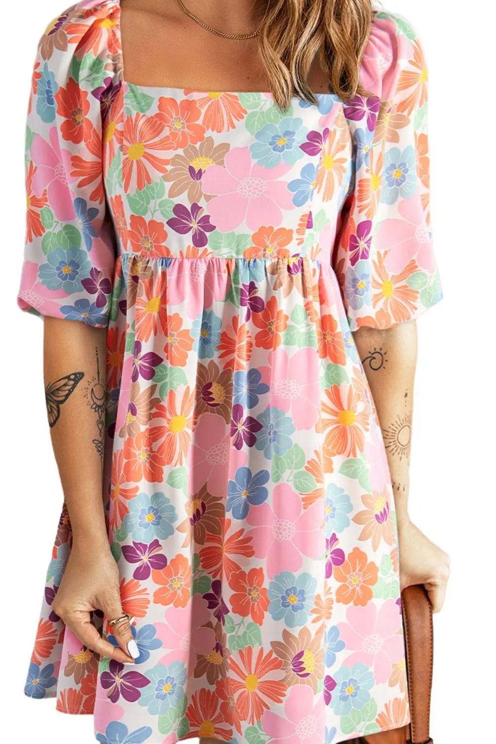 Printed Half Sleeve Mini Dress  Hot Trends