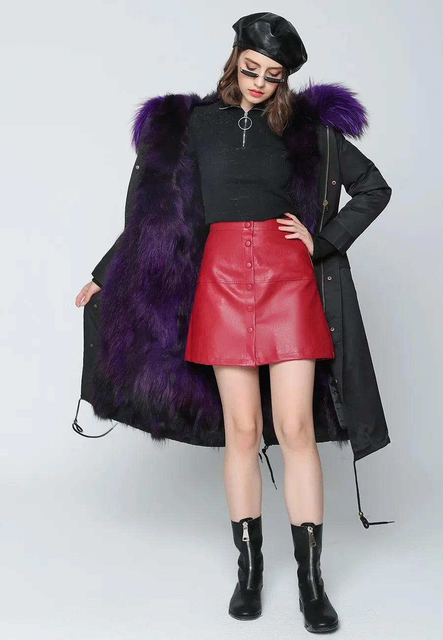 Real Fur Coat Winter Jacket Women Long Parka Waterproof Big Natural Fur Collar Hood Thick Warm Real Fur Liner - Hot Trends