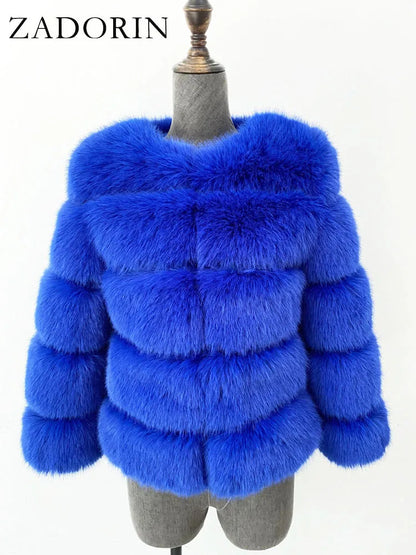ZADORIN S-5XL Mink Coats Autumn Winter Fluffy Black Faux Fur Coat Women Elegant Thick Warm Faux Fur Jackets For Women Hot Trends