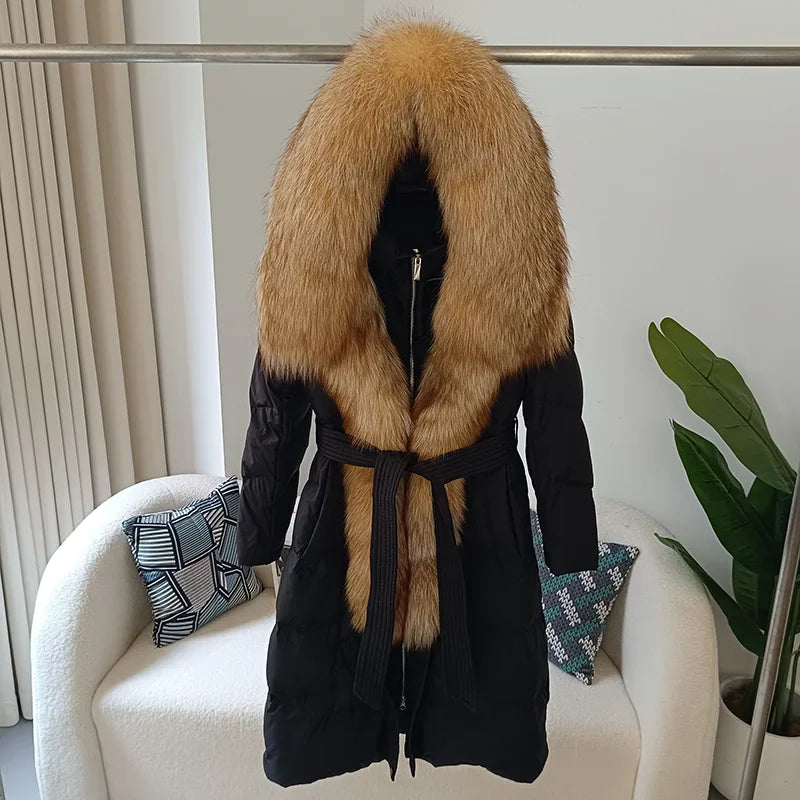 Women Winter Real Fox Fur Coat Fashion Natural Warm Fur Short Jacket  Outerwear