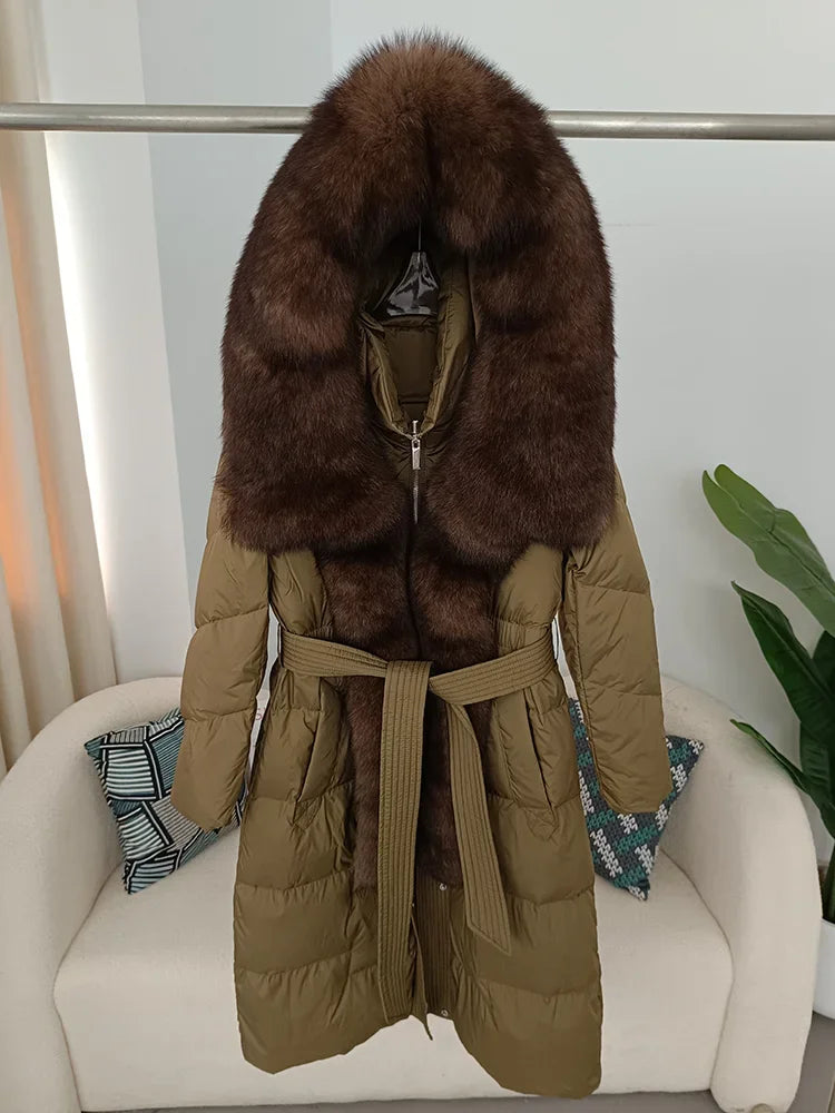 Winter Korean Style Lady Thicker Warmer White Duck Down Padded Jacket Women  Real Fox Fur Puffy Hooded Down Jackets Coat - China Down Jacket and Winter  Clothes price