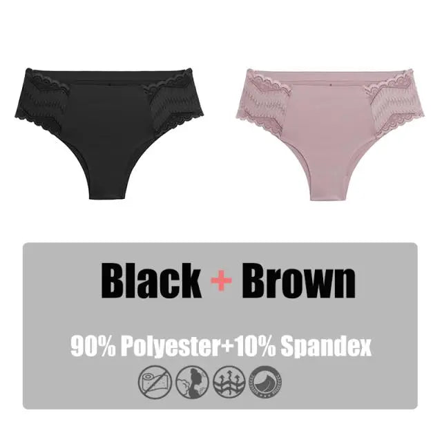 2PCS/Set Women Panties Lace Underwear Briefs Seamless Panties Sexy Lingerie for Female Intimates Underpants - Hot Trends