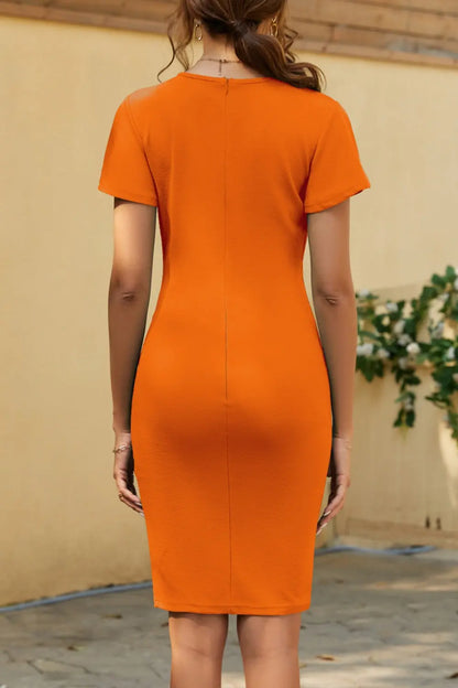 Slit V-Neck Short Sleeve Mini Dress  Hot Trends