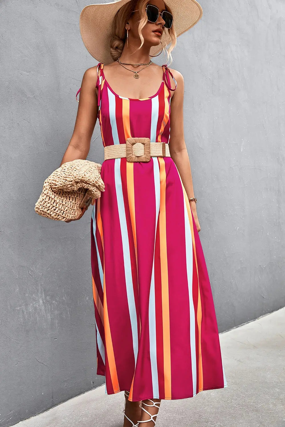 Striped Scoop Neck Cami Dress  Hot Trends