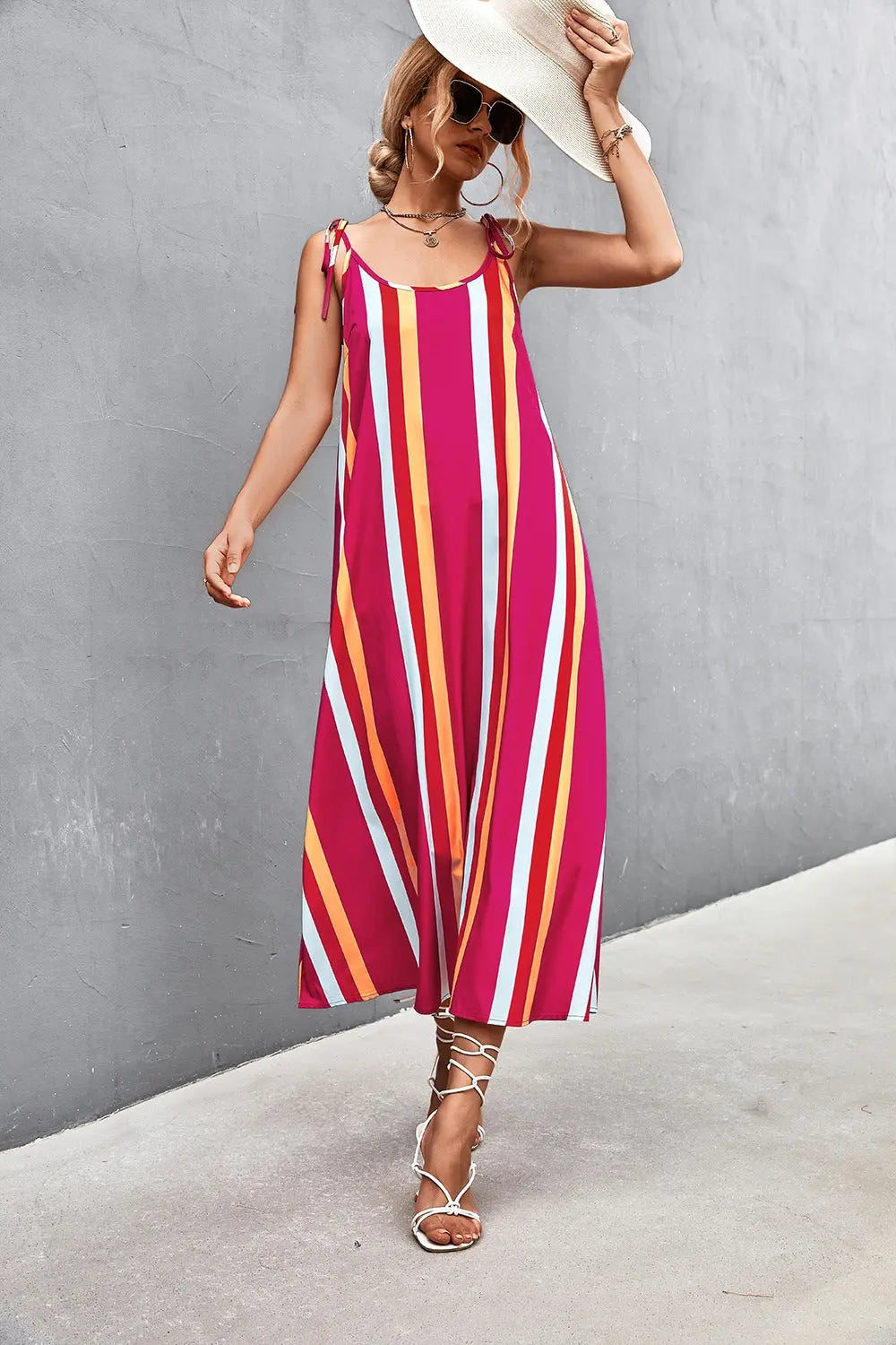 Striped Scoop Neck Cami Dress  Hot Trends