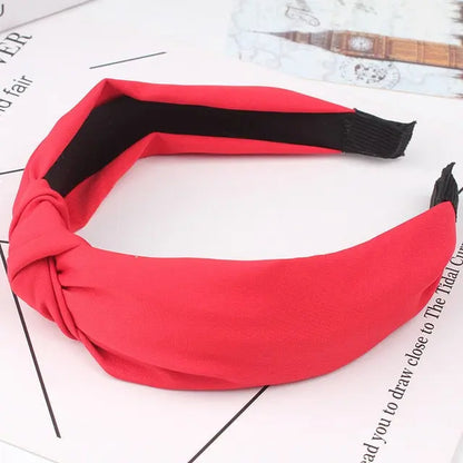 Wide Top Knot Headdress Solid Color Cloth Headband For Women - Hot Trends