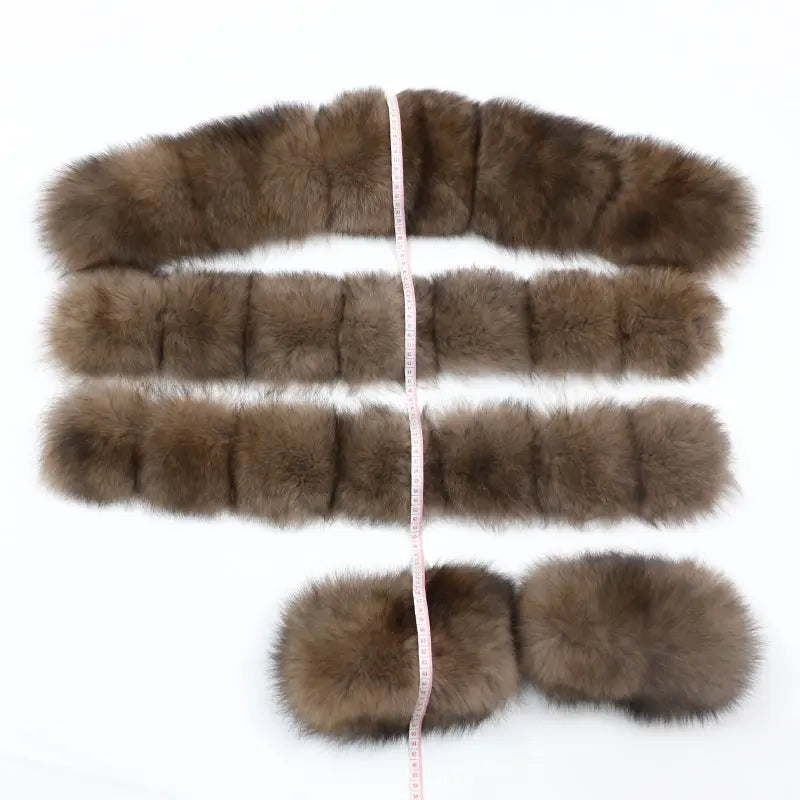 Women Real Fur Hood Coat Natural Real Fur Collar Loose Long Parkas Big Fur Outerwear Detachable - Hot Trends