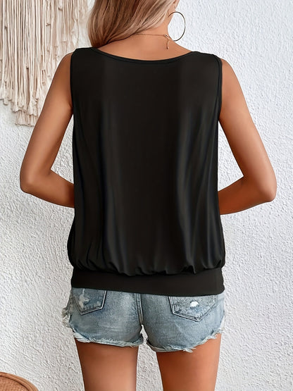 Full Size Ruched Scoop Neck Tank  Hot Trends