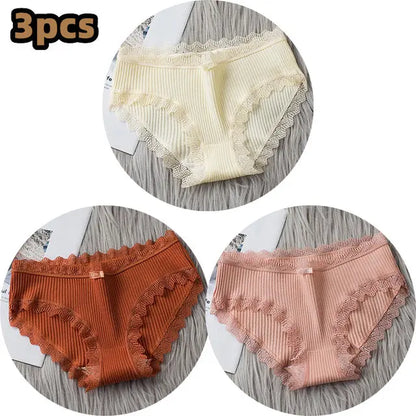 3PCS/lot Cotton Panties Women Comfortable Underwears Sexy Middle-Waisted Underpants Female Lingerie Big Size Ladies Briefs - Hot Trends