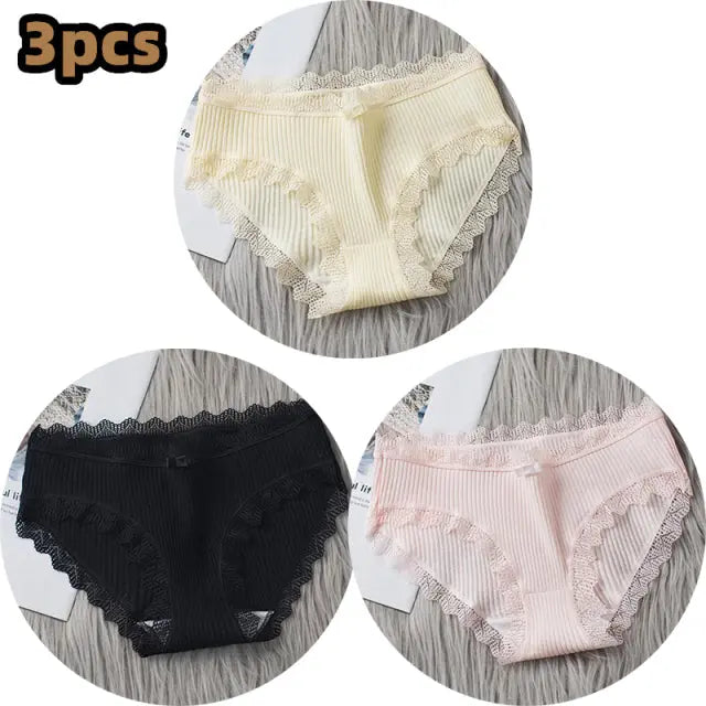 3PCS/lot Cotton Panties Women Comfortable Underwears Sexy Middle-Waisted Underpants Female Lingerie Big Size Ladies Briefs - Hot Trends