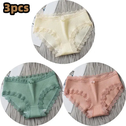 3PCS/lot Cotton Panties Women Comfortable Underwears Sexy Middle-Waisted Underpants Female Lingerie Big Size Ladies Briefs - Hot Trends