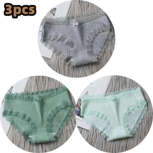 3PCS/lot Cotton Panties Women Comfortable Underwears Sexy Middle-Waisted Underpants Female Lingerie Big Size Ladies Briefs - Hot Trends