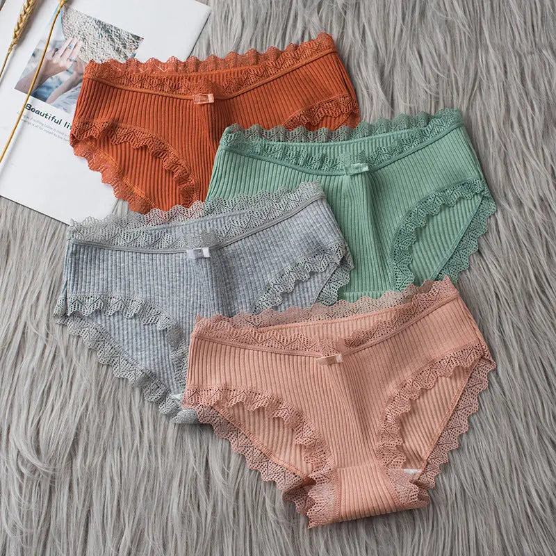 3PCS/lot Cotton Panties Women Comfortable Underwears Sexy Middle-Waisted Underpants Female Lingerie Big Size Ladies Briefs - Hot Trends