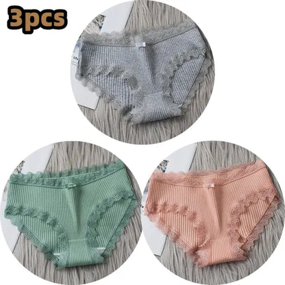 3PCS/lot Cotton Panties Women Comfortable Underwears Sexy Middle-Waisted Underpants Female Lingerie Big Size Ladies Briefs - Hot Trends