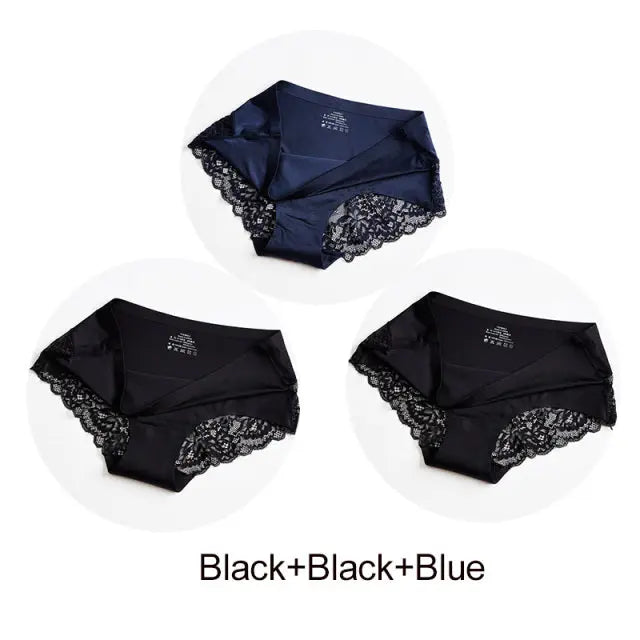 3Pcs/lot Seamless Women Hollow Out Panties Set Underwear Comfort Lace Briefs Low Rise Female Sport Panty Soft Lady Lingerie - Hot Trends