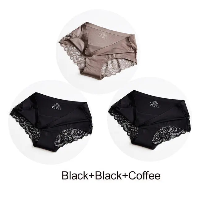 3Pcs/lot Seamless Women Hollow Out Panties Set Underwear Comfort Lace Briefs Low Rise Female Sport Panty Soft Lady Lingerie - Hot Trends