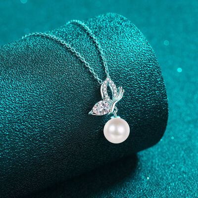 Natural Pearl Pendant Moissanite 925 Sterling Silver Necklace Trendsi
