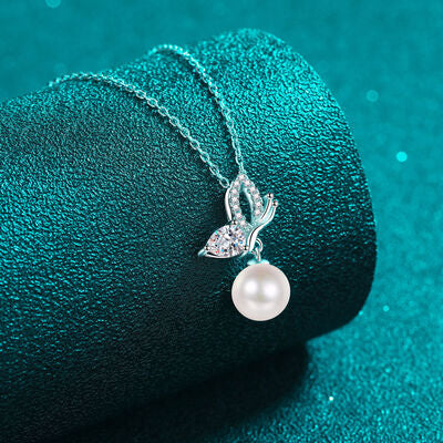 Natural Pearl Pendant Moissanite 925 Sterling Silver Necklace  Hot Trends