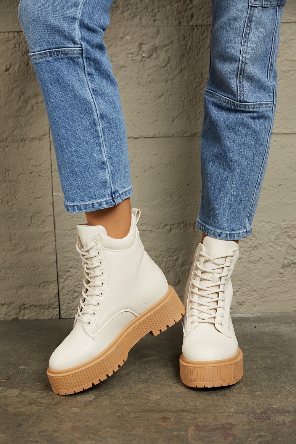 East Lion Corp Platform Combat Boots Trendsi