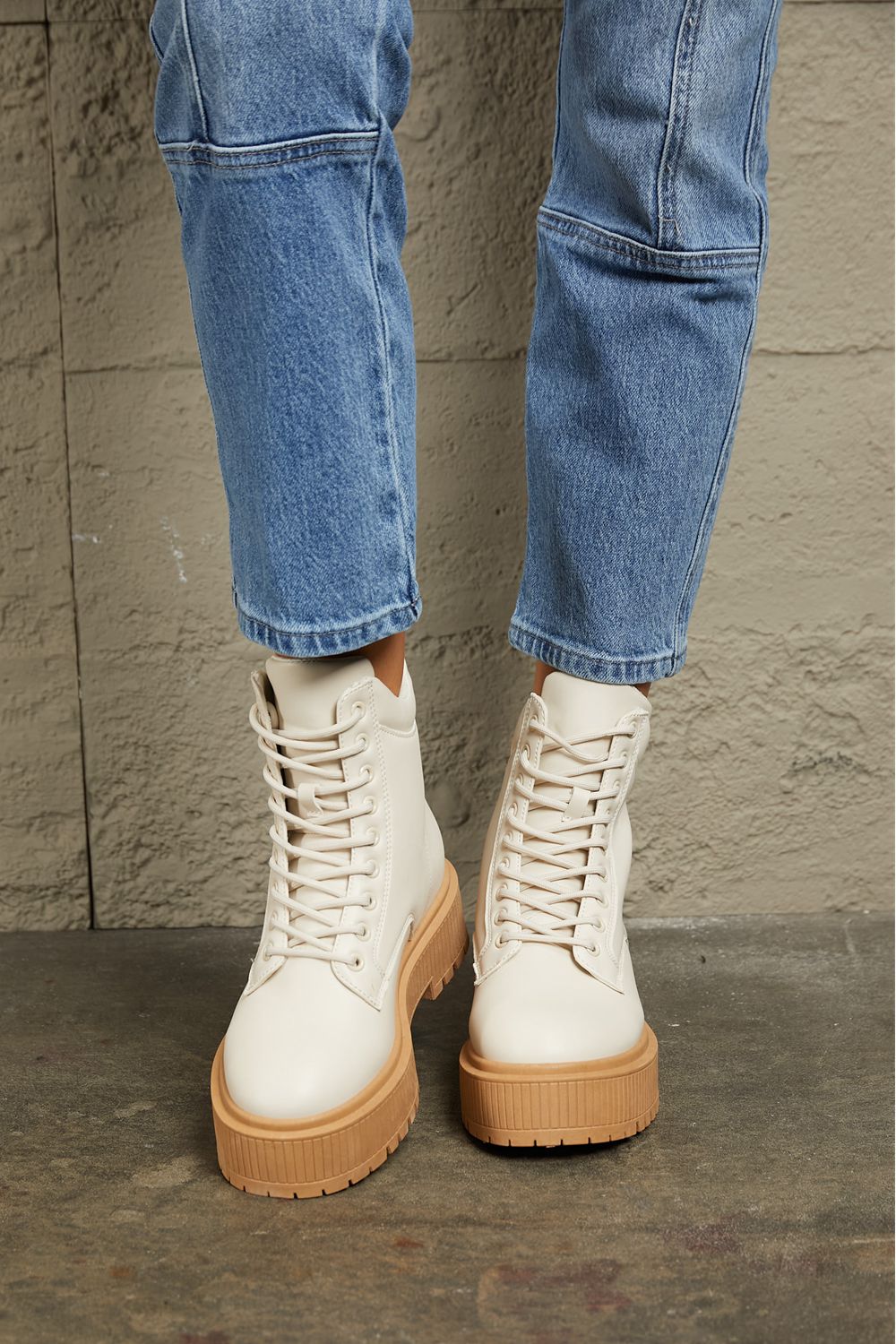 East Lion Corp Platform Combat Boots Trendsi