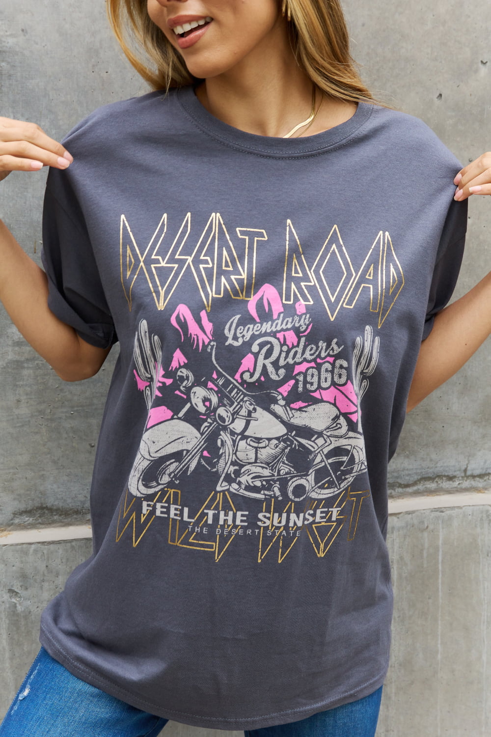 Sweet Claire "Desert Road" Graphic T-Shirt Trendsi