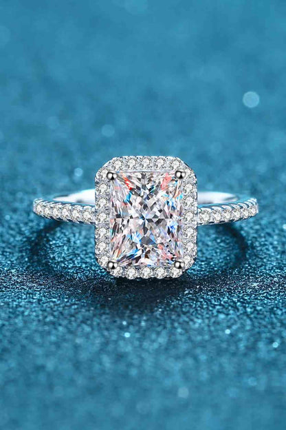 2 Carat Moissanite 925 Sterling Silver Halo Ring  Hot Trends
