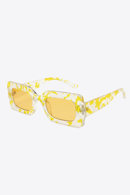 Tortoiseshell Rectangle Polycarbonate Sunglasses Trendsi