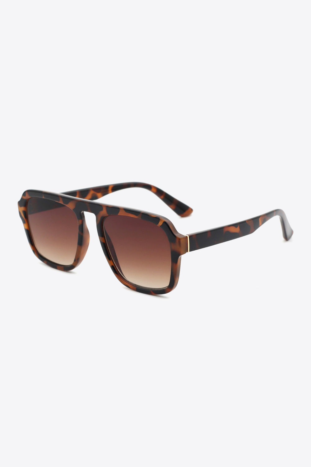 Tortoiseshell Square Polycarbonate Frame Sunglasses Trendsi