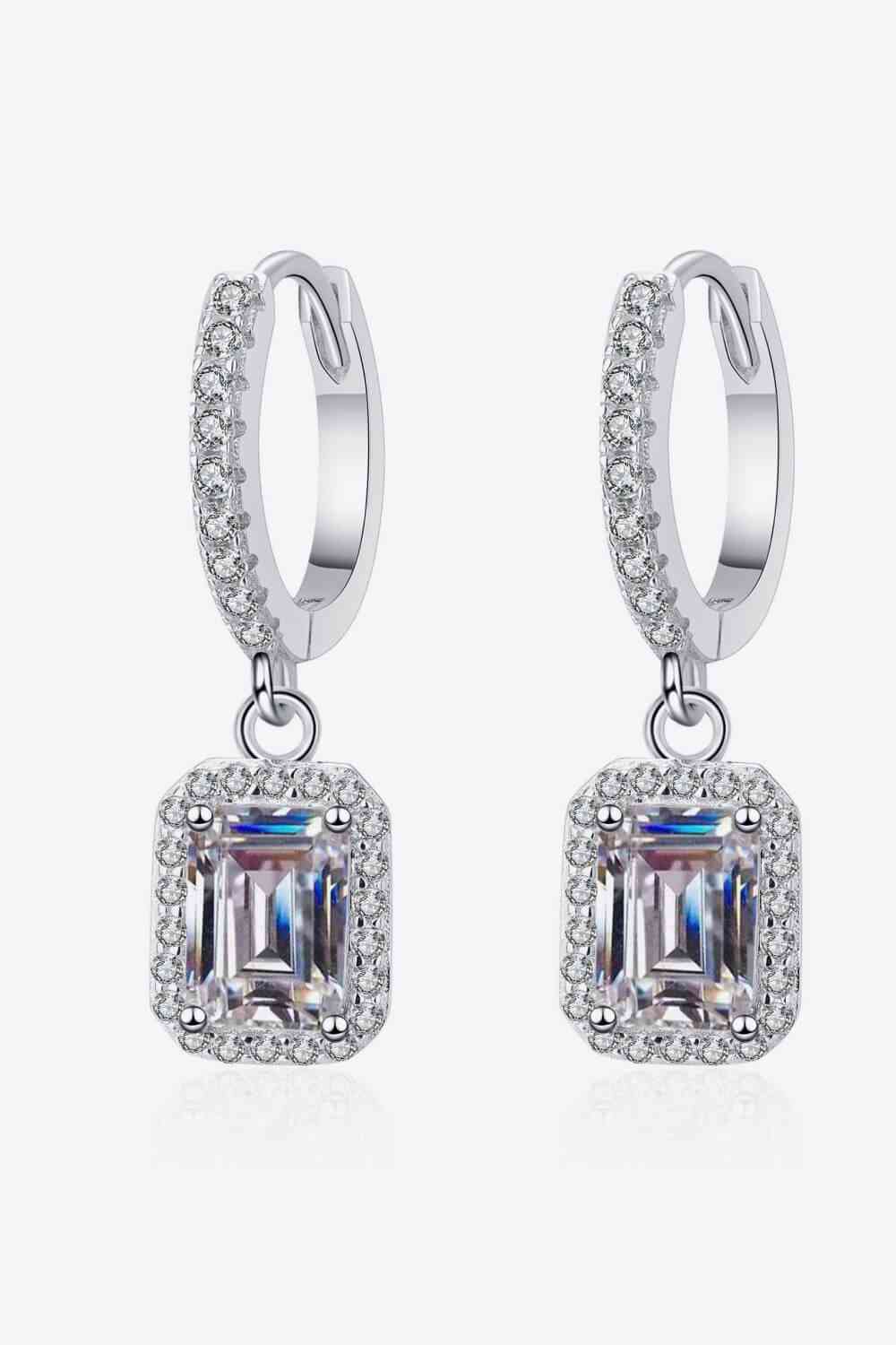 Moissanite 925 Sterling Silver Drop Earrings  Hot Trends