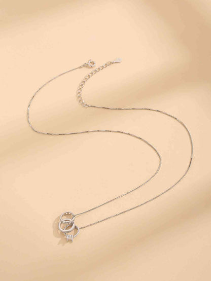 Zircon 925 Sterling Silver Necklace Trendsi